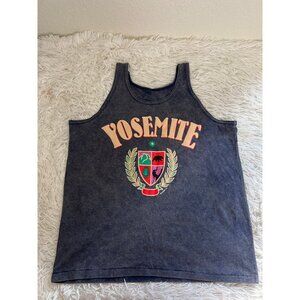 Vintage Yosemite Tank Top 1991 Caribe Puffed Print Navy acid wash XL